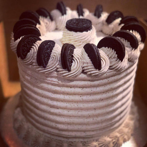 The Oreo Dream cake from Washington, DC based bakery Tissy Sweets Bakery Cafe includes two layers of chocolate Oreo cake, Oreo puddin filling, cookies  cream buttercream, and (of course) Oreo cookies.